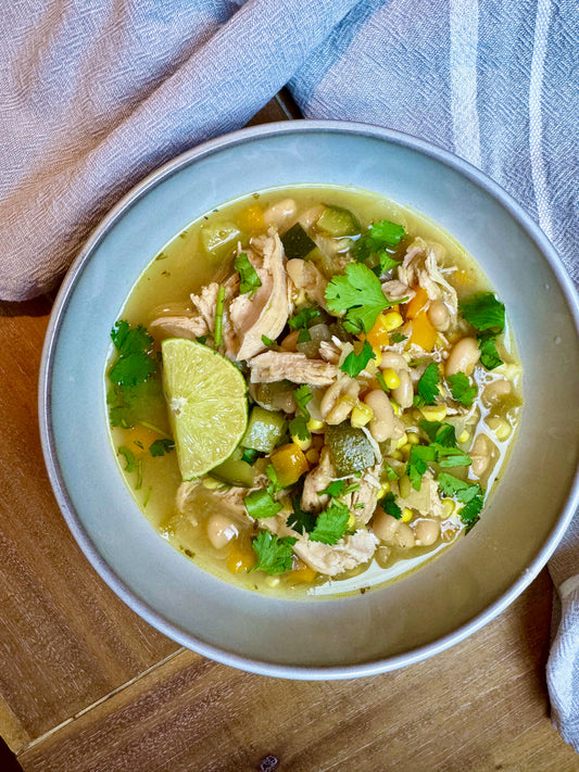 Loaded Veggie Salsa Verde Chicken Chili (GF, DF)