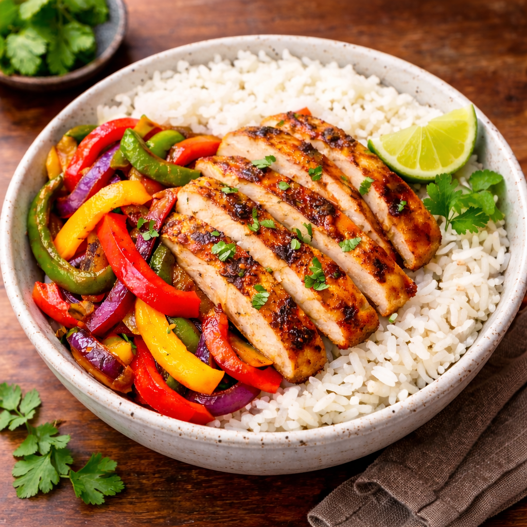 Chicken and Veggie Fajita Bowl (GF, DF)